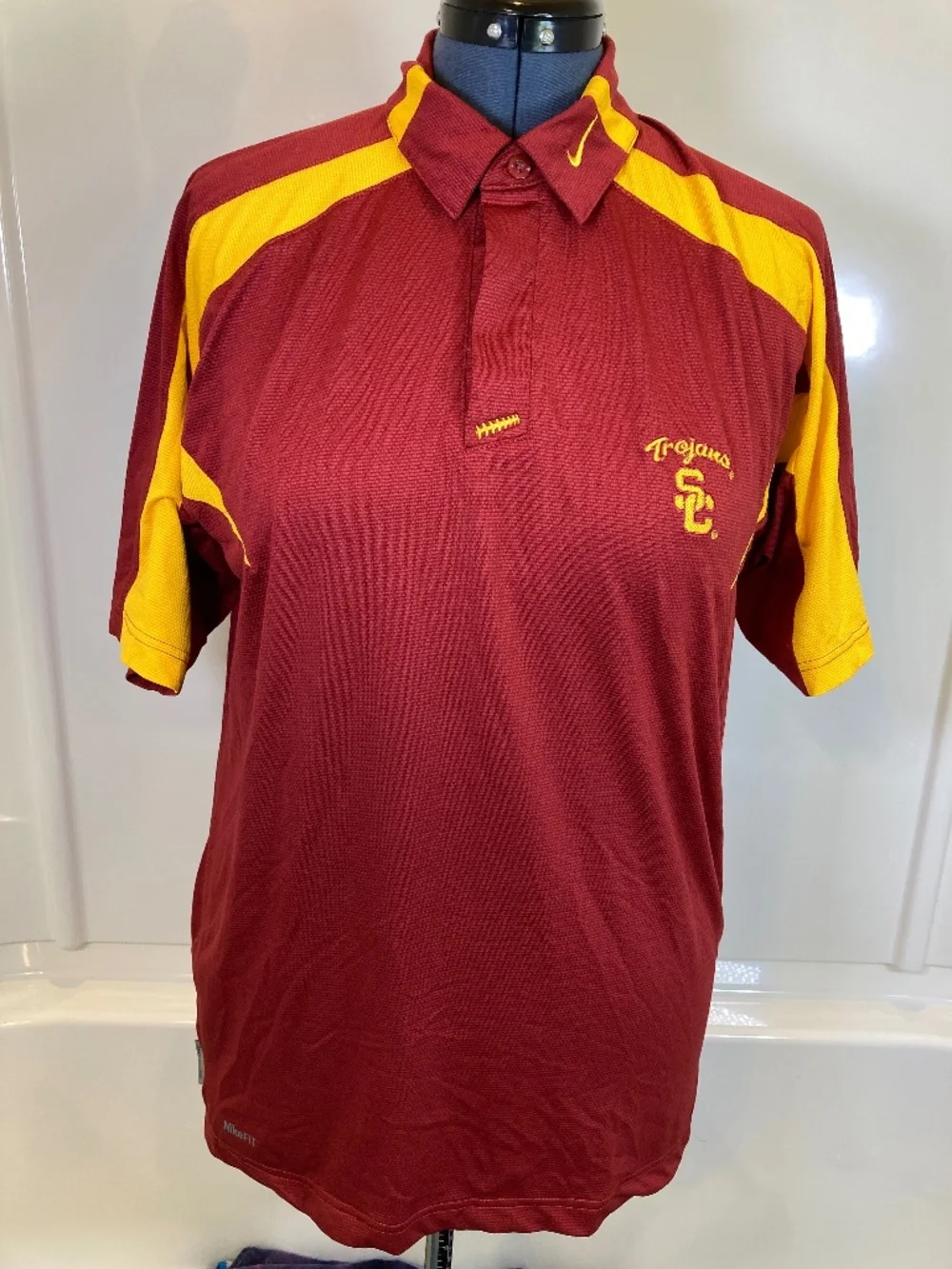USC Trojans NIKE Dri-Fit Coaches Look Short Sleeve Shirt Sz S